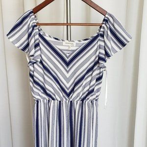 Monteau - Dress - Navy Stripe (M)